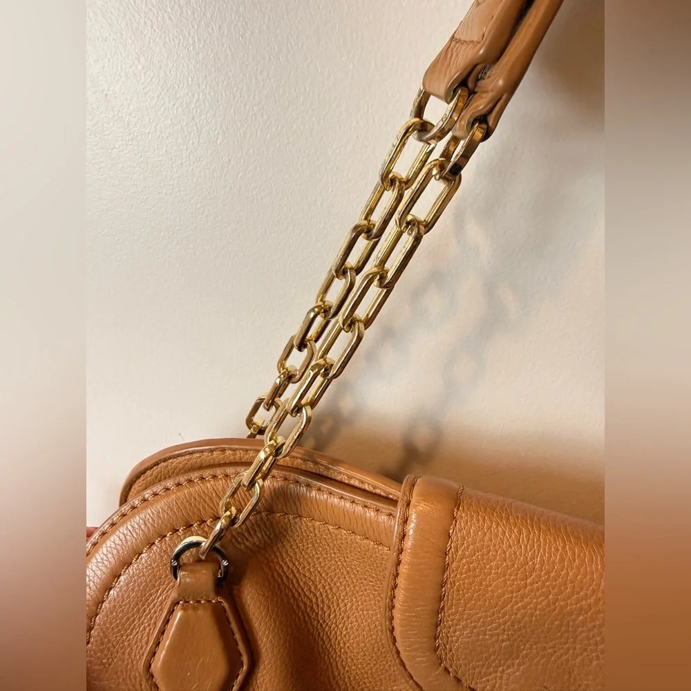 Tory Burch Leather Sammy Tote Bag,‎ Brown